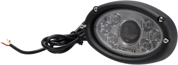 KRAMP Scheinwerfer LED, 20/24W, oval, 10/30V, 166x106.2x97.5mm, Fern-/Abblendlicht, 3-polig offenes Kabel bündig einbaubar - 1 Stück - LA10635
