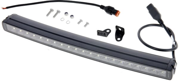 KRAMP Arbeitslichtbalken LED, 105W, 8820lm, rechteckig, 12/24V, weiß/orange, 525.5x40x54.4mm Deutsch Stecker, Combo, gebogen, 21LED's, E-BOOST - 1 Stück - LA10824