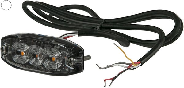 KRAMP Blinkleuchte LED, rechteckig, 10/30V, weiß, 82x30x9mm, 3 LED's, Kramp LA20073W