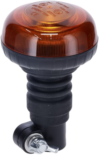 KRAMP LED-Rundumkennleuchte, niedriges Profil, 15W, 12-24V, gelb, flexible Masthalterung, Ø 86mm x138mm - 1 Stück - LA20092