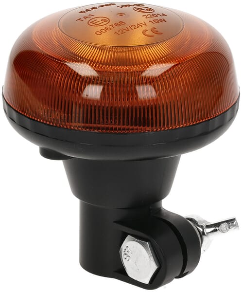 KRAMP LED-Rundumkennleuchte, niedriges Profil, 15W, 12-24V, gelb, DIN-Pol, Ø 86mm x97mm - 1 Stück - LA20093