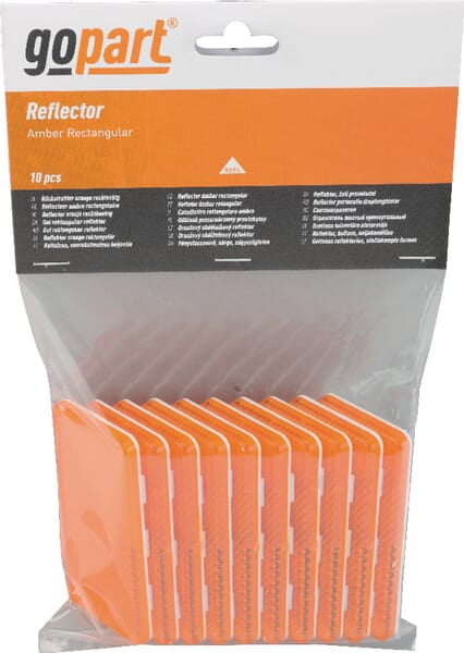 Reflector, orange, rectangular - 10 pieces