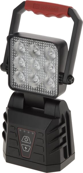 KRAMP Handgriff-Arbeitsleuchte LED wiederaufladbar, weiß/orange, 9 Hochleistungs-LEDs, mit Wandhalterung - 1 Stück - LA8333