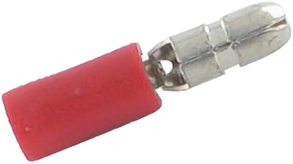 KRAMP Rundstecker, rot, 0,5-1 mm², 4 mm, Kramp - 100 Stück LA9090KR