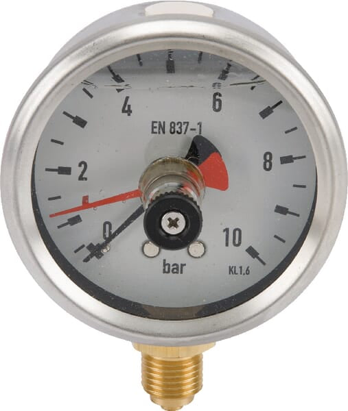KRAMP Manometer Ø 63mm 0-10 bar Inox-Speicherzeiger MA6310MEMPOINT