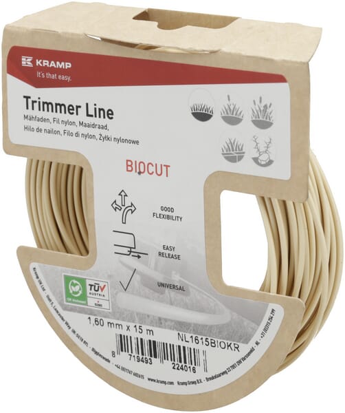 Nylon Line Trimmerschnur Ø1,6x15m, rund Kramp Biocut Starch - 24 Stück - NL1615BIOKR