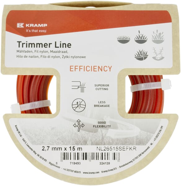 Nylon Line Mähfaden Ø 2,65mm x 15m Kramp Efficiency - 24 Stück - NL26515SEFKR