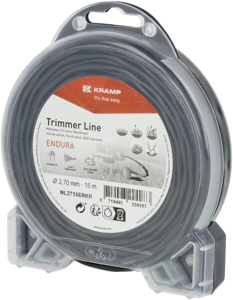 Nylon Line Trimmerschnur Ø2,7x15m, Ovaldrehung, schwarz, Kramp Endura - 1 Stück - NL2715ERKR