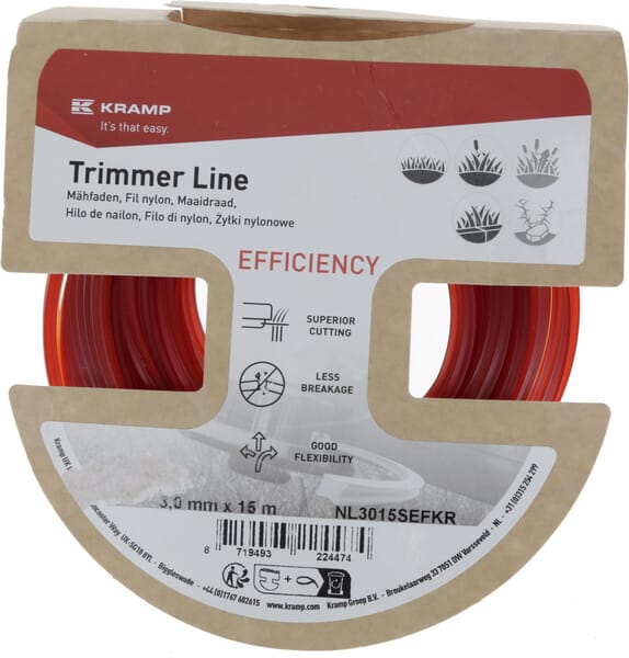 Nylon Line Mähfaden Ø 3.0mm x 15m Kramp Efficiency - 24 Stück - NL3015SEFKR