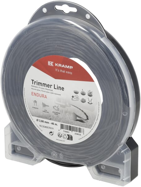 Nylon Line Trimmerschnur Ø3,0x46m, Oval Twist, schwarz, Kramp Endura - 1 Stück - NL3046ERKR