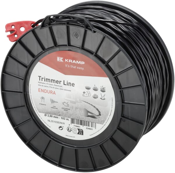 Nylon Line Trimmerschnur Ø3,5x103m, Oval Twist, schwarz, Kramp Endura - 1 Stück - NL35103ERKR