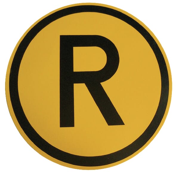 Letter R blackboard