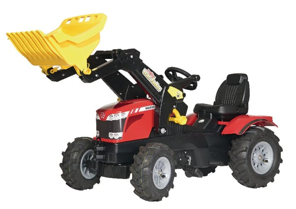 Pedal tractor with front loader, Massey Ferguson 7726, with pneumatic wheels, from 3 years, rollyFarmtrac from Rolly Toys