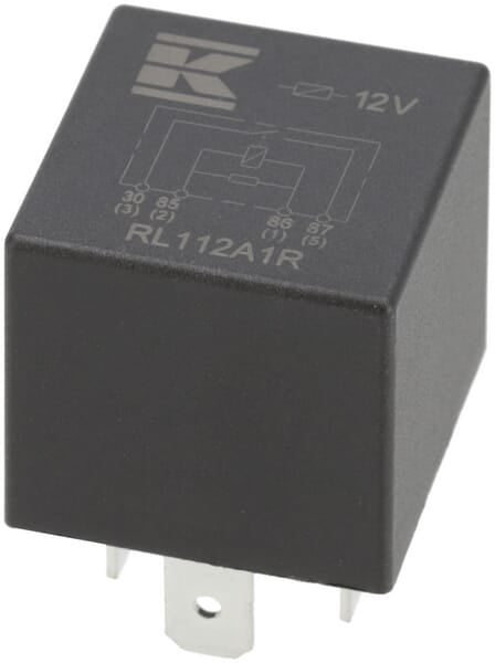 KRAMP Relais 12V, Schließer, 40A, mit Widerstand, ohne Halter RL112A1R