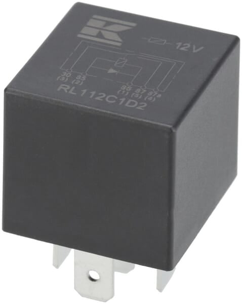 KRAMP Mini-Relais 12V, Umschalter, 30A/40A, Diode, ohne Halter RL112C1D2