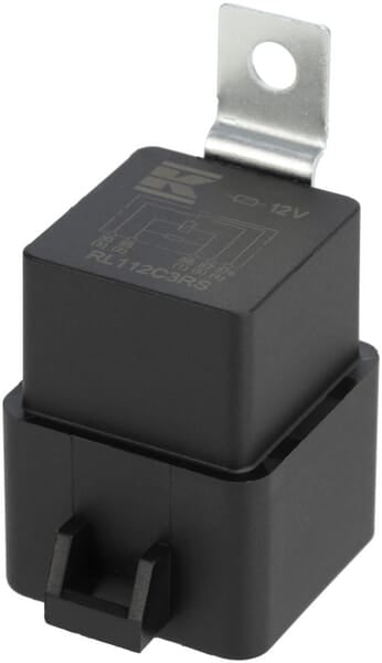 KRAMP Mini-Relais 12V, Wechsler, 30/40A, mit Widerstand, mit Steckrahmen und Halter RL112C3RS
