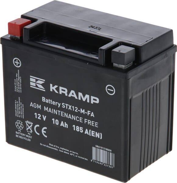 KRAMP Batterie 12V 10Ah 185A geschlossen Kramp - 1 Stück - SBA1012185KR