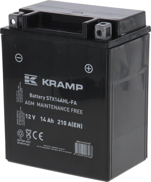 KRAMP Batterie 12V 14Ah 210A geschlossen Kramp - 1 Stück - SBA1412210LKR
