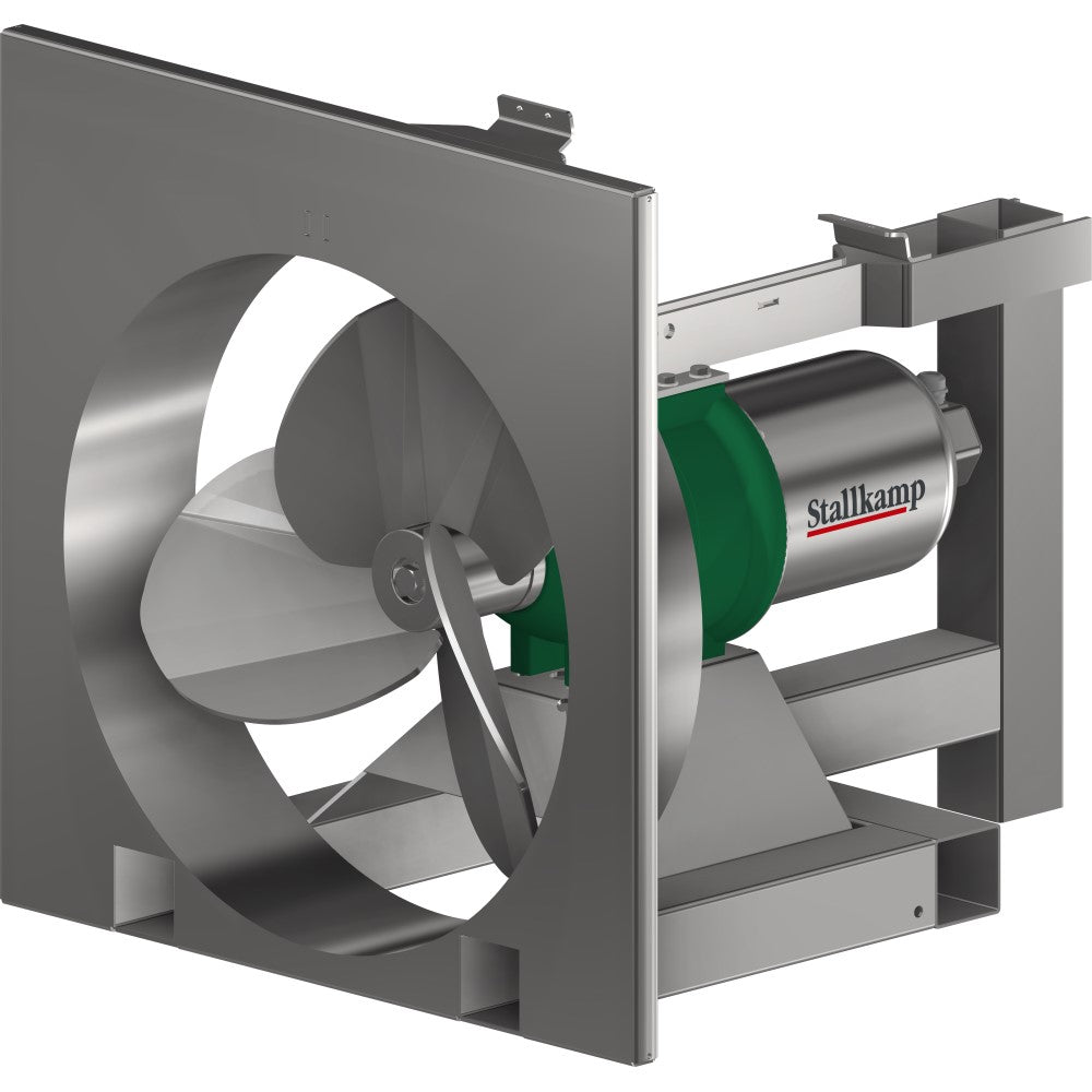 Submersible motor agitator in the TMR Z circulation frame