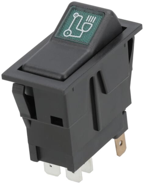Rocker switch, I-0, off-on, 12V, 4-pin, additional headlight