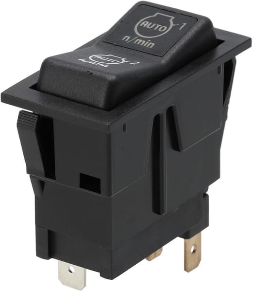 Rocker Switch, (I)-0-(II), Nut-to-Nut, 12V, 4-Pin, Motor Speed Options/Automatic