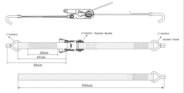 KRAMP Ratschengurt 50mm 25 kN 9 Meter - TS2050E