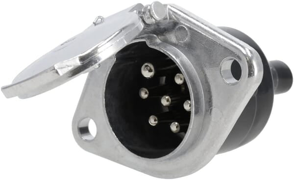 KRAMP Anhängersteckdose 7-polig, Aluminium, 24V, Schraubklemmen TR00011KR