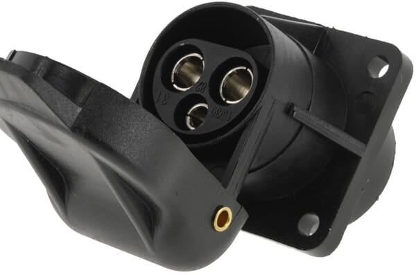KRAMP Steckdose 3-polig, Kunststoff, 12/24V, Flachstecker, 4 Befestigungsbolzen TR00014KR