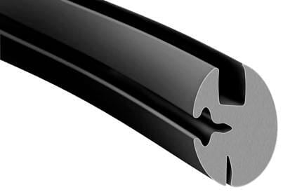 PVC rubber profile, black