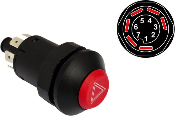 Hazard warning light button