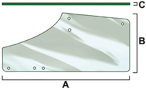 Vitre de porte supérieure, gauche