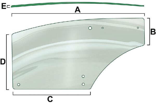 Door window, right hand