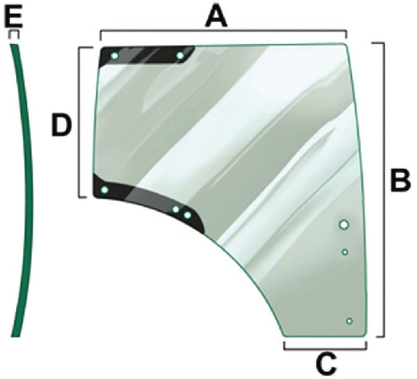 Door window, right hand