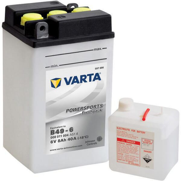 KRAMP Batterie 6V 8Ah 40A Powersports Freshpack VARTA 008011004I314PS