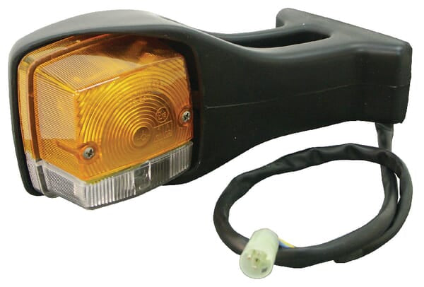 KRAMP Richtungs- und Positionslicht Halogen, vorne, quadratisch, gelb / transparent, angeschraubt, 190x AMP-Stecker, Cobo 03435000