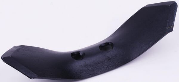 Cultivator tip 260x43mm/65x6mm, reversible, curved, 2 holes
