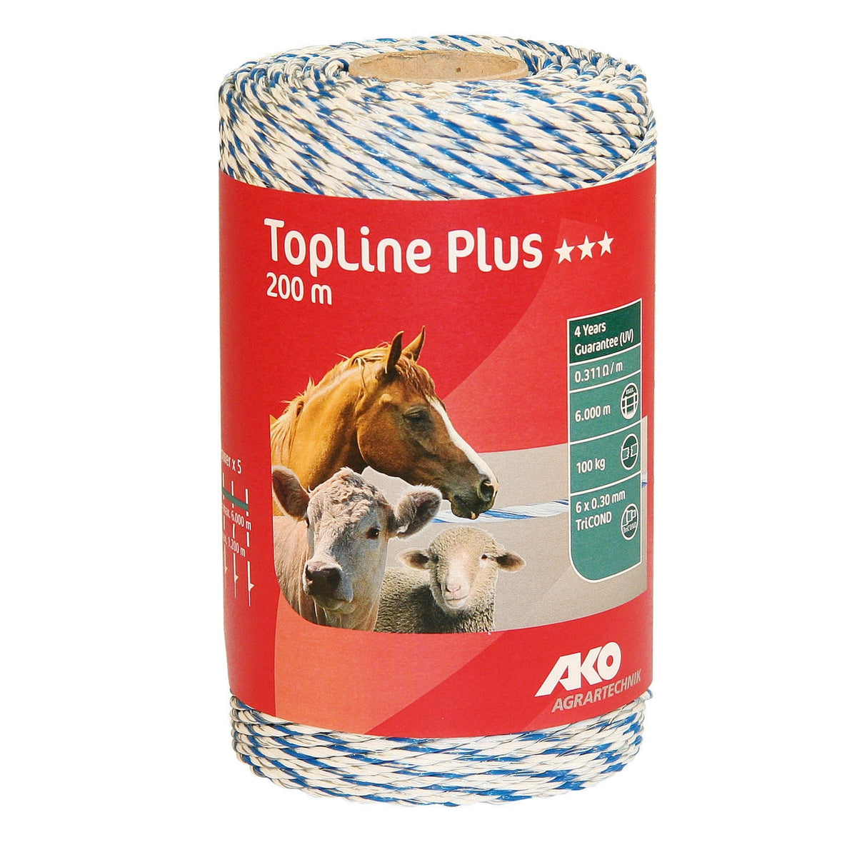 AKO Litze TopLine Plus, 200m, weiß/blau, 6 x 0,3mm TriCOND 4491558