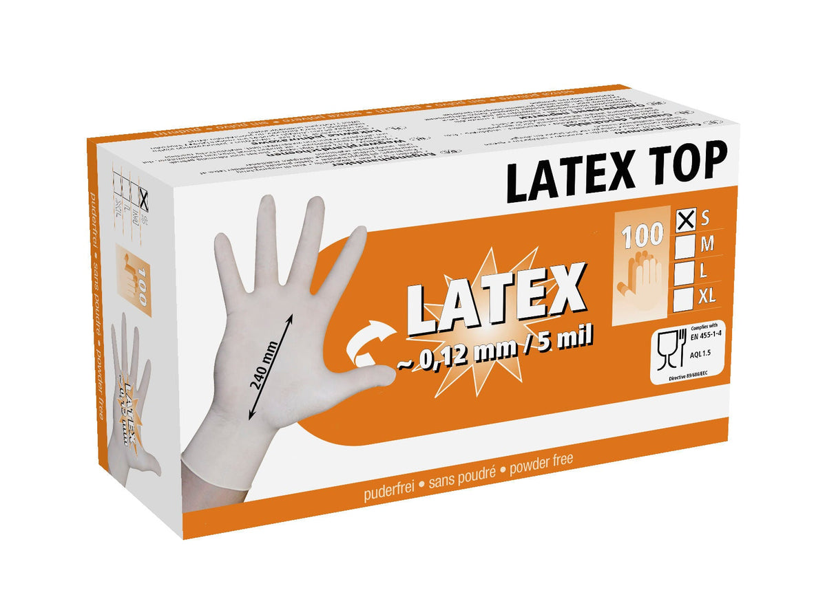 Kerbl Einmalhandschuhe Latex Top ungepudert, 100 St., Gr. S 15340