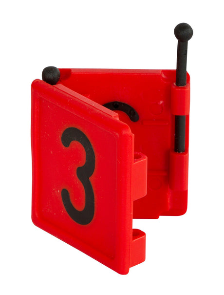 Kerbl Halsbandnummer DUO, 1-stellig Nr. 3 rot 1 Stück 209423