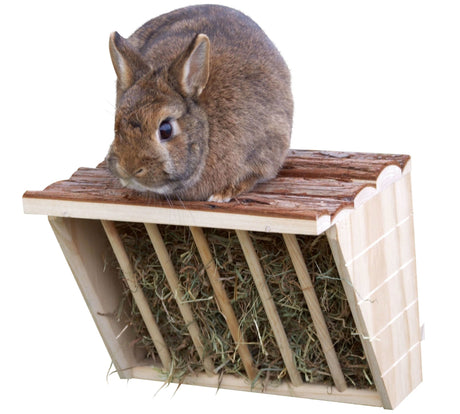 Kerbl Heuraufe XL mit Sitzbrett NATURE, 28 x 20,5 x 22 cm 82895