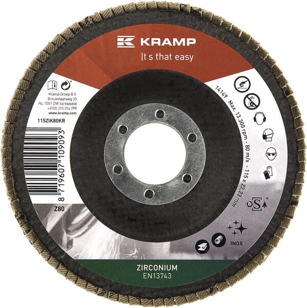 KRAMP Lamellensch Zirkon. 115mm K80 - 10 Stück 115ZIK80KR