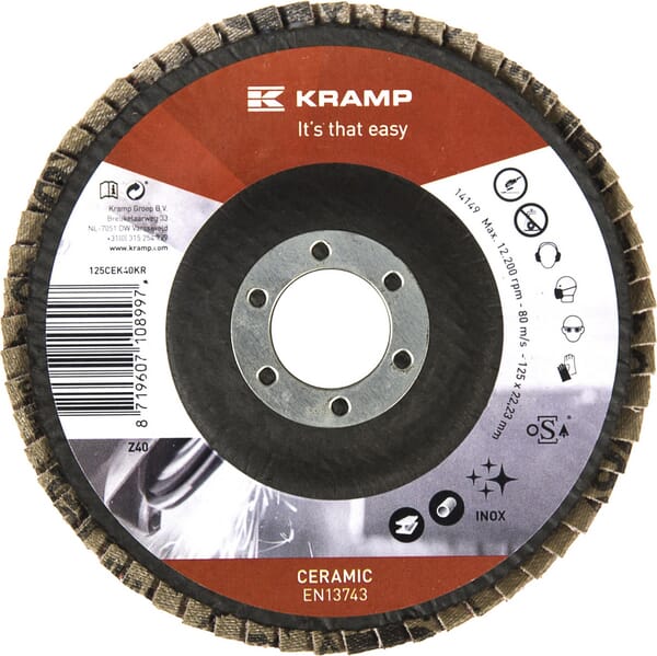 KRAMP Lamellensch Keramik 125mm K40 - 10 Stück 125CEK40KR