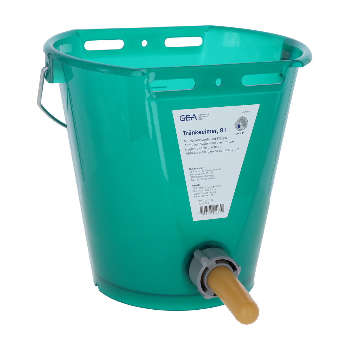 GEA Hygienetränkeeimer 8 Liter mit Klapp-Ventil 7315-5073-200 (14229-GEA / 73155073200)