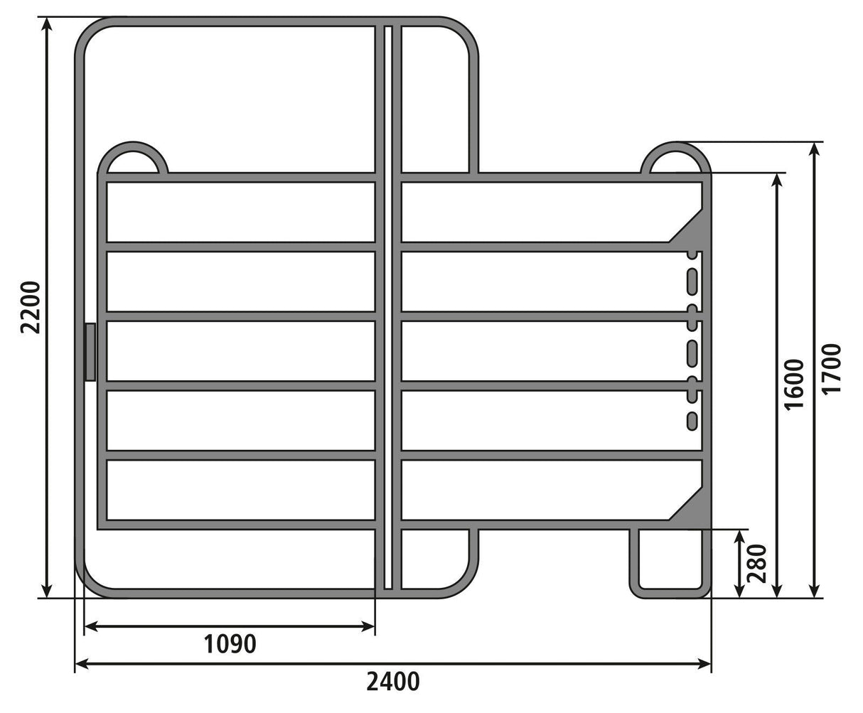 AKO Panel Zaunelement 2,4 m mit Tor (incl. Kettenverschl.) 442594