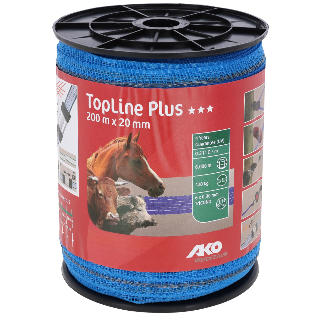 AKO Band TopLine Plus, 200m, 20mm, blau, 6 x 0,3mm TriCOND 1 Stück 449570