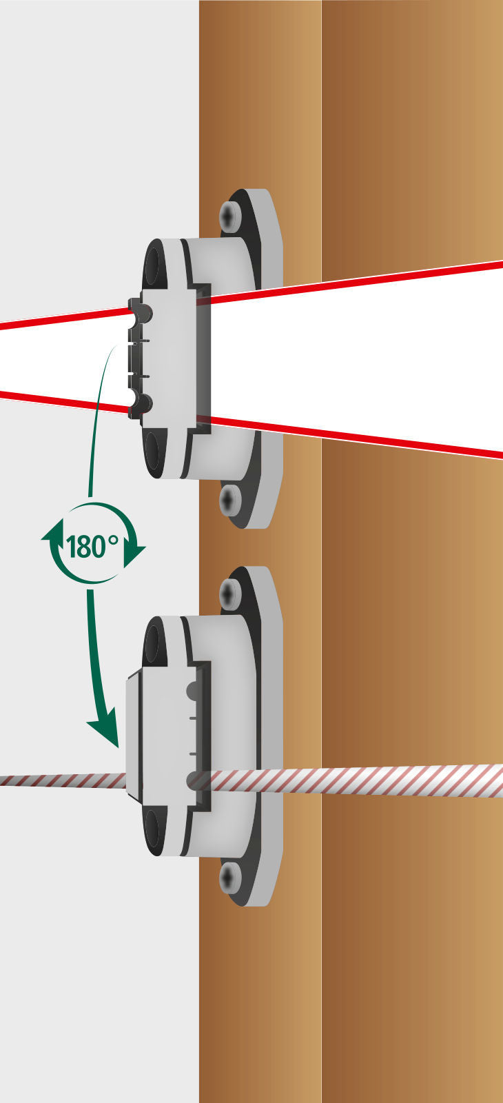 AKO Profi Eck-/Streckenisolator, schwarz,  für 4cm-Band, AKO 10 Beutel 443501