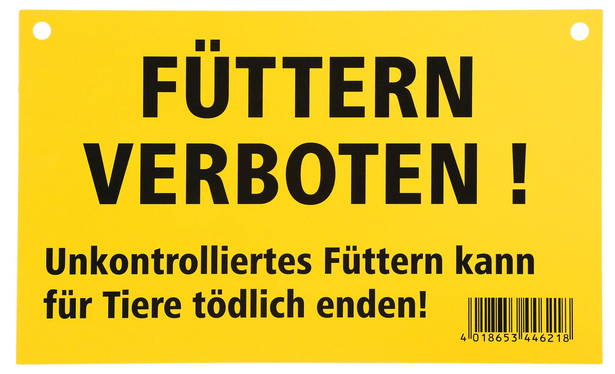 AKO Warnschild; einseitig bedruckt Füttern verboten! 44621