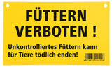 AKO Warnschild; einseitig bedruckt Füttern verboten! 44621