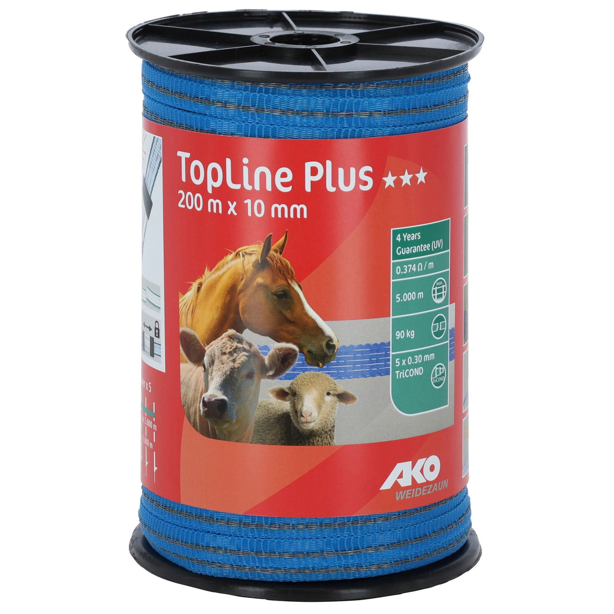 AKO Band Top Line Plus 200m, 10mm 5x0,30 TriCond ,blau 449569