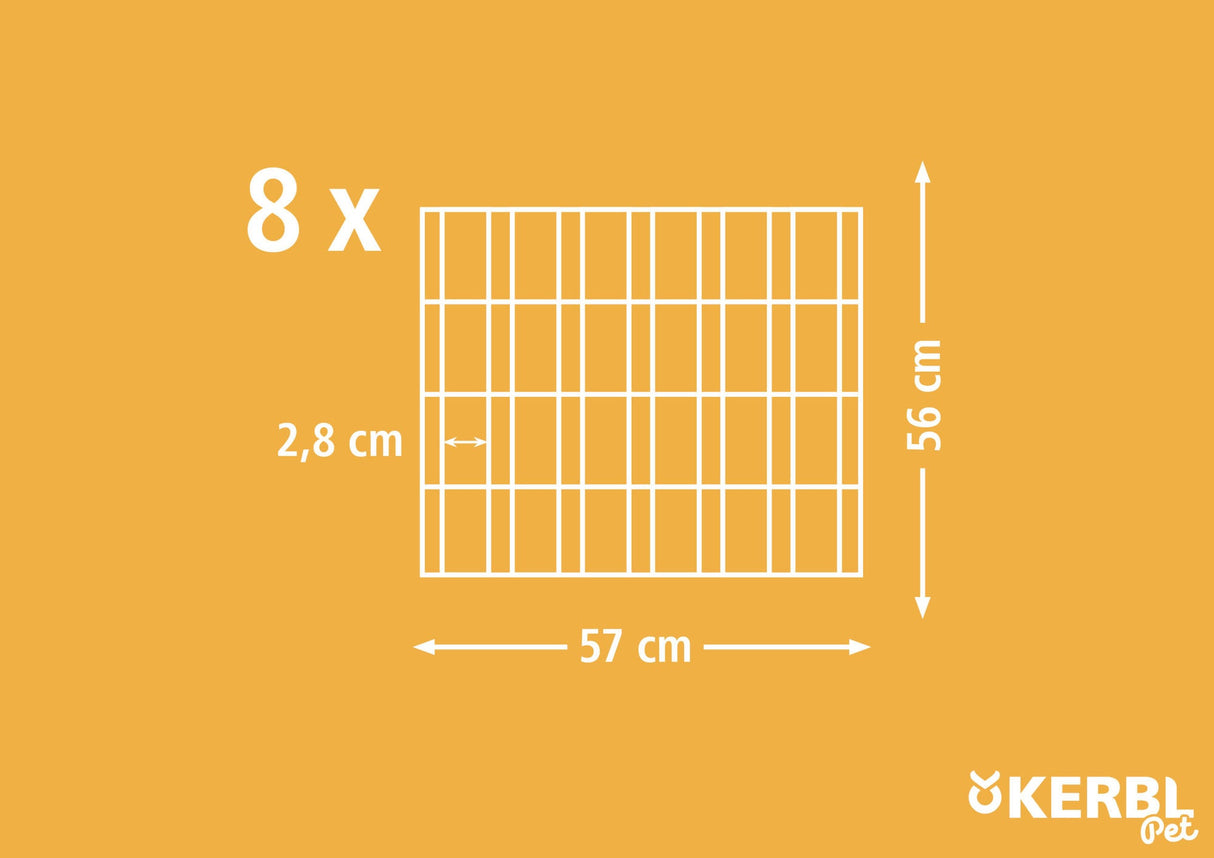 Kerbl Freigehege, verzinkt; 8 Gitter 57 x 56 cm, mit Netz und Tür 82708